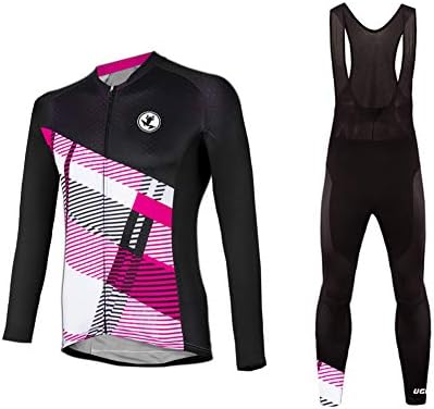 Uglyfrog Women Cycling Clothing Suit Winter Thermal Fleece Sportswear Set Long Sleeve Windproof Jersey Coat Jacket + 3D Padded Pants Trousers RTWX01