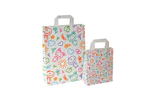Papiertragetaschen mit Flachhenkel „HAPPY“ – verschiedene Größen und Mengen - 2