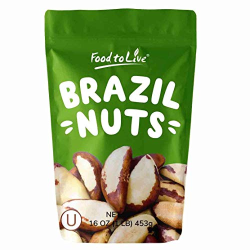 Las nueces crudas de Brasil, 1 libra - enteras, sin cáscara, sin sal y naturales