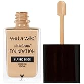 Wet n Wild Photo Focus Matte Foundation, Modulable Matte Liquid Makeup Foundation, Pore Smoothing Finish for All Skin Types,