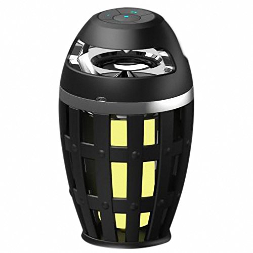 Cikuso LED Table Lamp Bluetooth Speaker Night Light Outdoor/Indoor Portable Stereo Wireless Speakers,Atmosphere Dancing Flicker Flame Camping Lamp,Creative