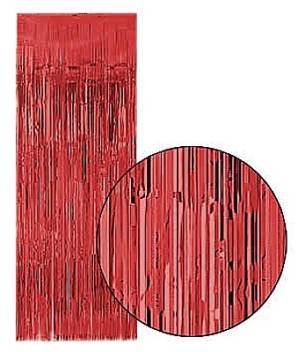 Red Metallic Shimmer Curtain 3ft x 8ft - Single
