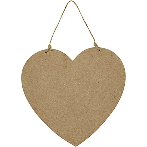 MaSaYa Hanging MDF Heart 18cm - Ideal for Personalisation