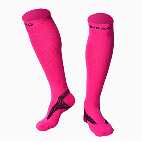 Sport Compression Calf Sleeves for Men & Women Lady's Pink Compression Socks Pack Of 1Pair Girls Women Sports Stockings For Running Athletic Edema Diabetic Varicose Veins Travel Pregnancy Shin Splints