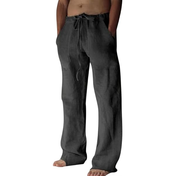 Casual linnen broek voor heren Yoga Broek met trekkoord Losse Broek