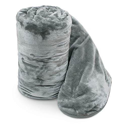 Ashley Mills Soft Luxury Faux Velvet Fur Mink Throw Over Sofa Bed Blanket Silver Grey Double 150x200 Ashley Mills Soft Luxury Faux Velvet Fur Mink Throw Over Sofa Bed Blanket Silver Grey Double 150x200