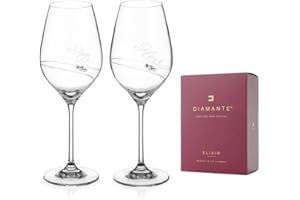 DIAMANTE Juego de 2 copas de vino de cristal Swarovski "His & Hers" (360 ml)