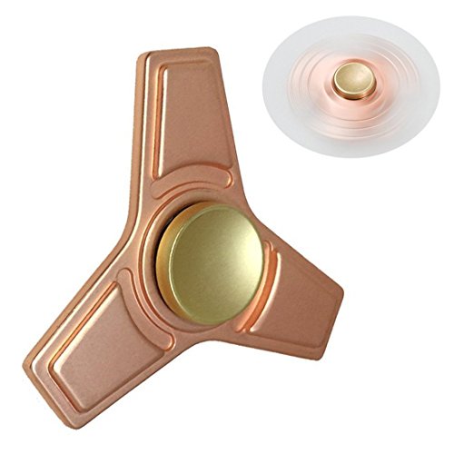 Centrawin Long Spin Time Finger Spinner with 3 min and more Zinc Alloy Hand Spinner Triangle Fidget Stress Reducer Toy ( Rose Pink )