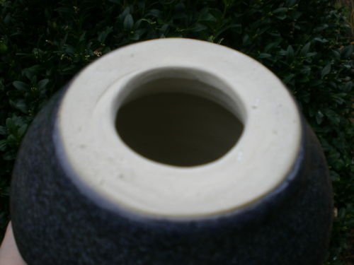 ROSENKUGEL ZAPFEN geringelt KERAMIK H17 handgearbeitet anthrazit Kunstkeramik FROSTFEST - 6