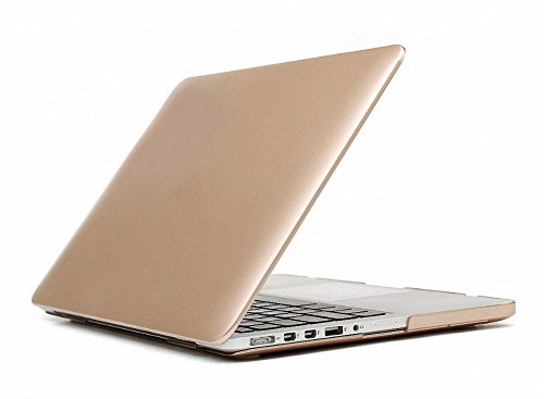 Metallische Champagner Gold Durch gummierte Hard Shell, Elegantes und leichtes 2-Part Hard Case Cover Schutz Hülle, Ultra Slim matt gold farbe für MacBook Pro Retina 13"