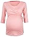 Happy Mama. Women's Maternity Nursing 2in1 Bolero Top Shirt 3/4 Sleeve. 458p (Apricot, UK 12, L)