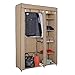 Produktbild Harima Keep Canvas Kleiderschrank in Beige Stoffkleiderschrank mit 2 Türen und Kleiderstange | Faltschrank für Das Schlafzimmer | mit 5 Bonus Kleiderbügeln | 175 x 110 x 45 cm (H x W x D)