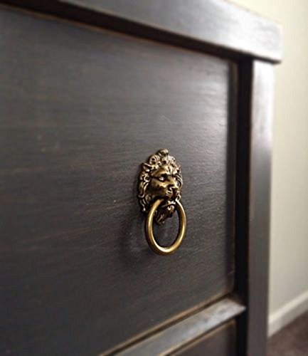 Chengyida 5 Pcs Lion Head Art Deco Kitchen Cabinet Drawer Knob