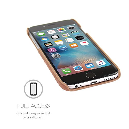 iPhone 6 Plus and 6S Plus Case, Snugg Brown Leather Ultra-Slim Case Cover [Dual Card Slots] Apple iPhone 6 Plus and 6S Plus Protective Back Cover