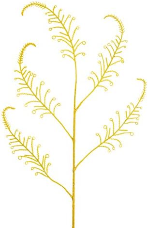 Dekoflower - Artificial Fern Branch 94 cm Yellow Pack of 4