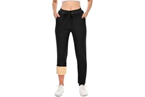 HFDWYJ Pantalon de jogging en polaire pour femme - Pantalon d'hiver chaud et moelleux - Pantalon de loisirs - Pantalon de sport d'hiver doublé avec poche
