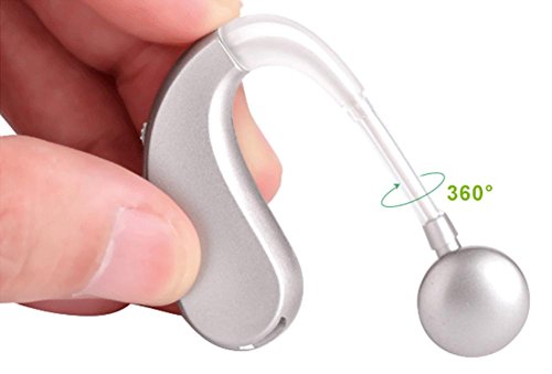 Preisvergleich Produktbild MEYLEE Hörgeräte VHP-202s Älteres drahtloses unsichtbares wiederaufladbares Hörgerät Hilfsmittel Ohr Unterstützung für älteres taubes Ohr Hörverlust Hören passt sowohl nach links als auch nach rechts , silver