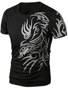 Herren Cool Sommer Mode Drucken Sport Bluse Amlaiworld Männer Kurzarm T-Shirt Bluse