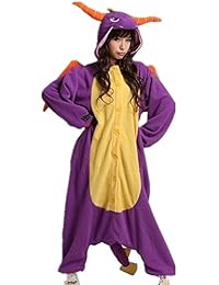 Colorfulworld Pijamas Juguetes Ropa y Juegos Animal Traje Pijama Cosplay Disfraces (XL: 178-188CM, Purple dragon)