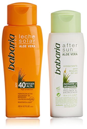 Babaria Solar Milk Aloe Vera SPF40 + Aftersun Calming Lotion - 1 Pack