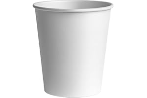 NANDEYIBI 200 Stk. Pappbecher weiß 200 ml - 8oz - Coffee to go | Einweg Kaffeebecher & Papierbecher, Partybecher, Bastelbecher | Trinkbecher für Heiß- & Kaltgetränke | Teebecher – Made in Germany