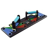 1. Diferentes códigos de colores, push up, tabla, objetivos específicos, músculos trabajados (pecho azul, hombros rojos, espalda amarilla y tríceps verde)