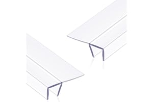 SKYPRO Paquete de 2 tiras de sellado de puerta de vidrio tipo F de 2 metros, tira de silicona para tina, ducha, burlete de borrador, oficina, balcón, puerta y ventana (8 mm)