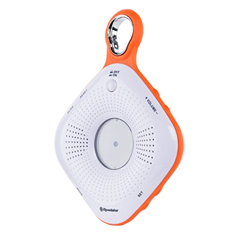 Roadstar SRA-2110 UKW Duschradio mit Uhr (Sendersuche, großer Saugnapf, spritzwassergeschützt IPX-4 Norm, Weckfunktion), orange - 3