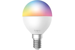 ‎TAPO Tapo L430P Smart P45 WLAN-Glühbirne, Sockel E14, 470 Lumen, 16 Mio. Farben, dimmbar, Zeitplan & Timer, Energieüberwachung, kompatibel mit Alexa, Google Assistant und Samsung SmartThings