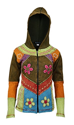 LADIES MULTICOLOURED COTTON JACKET WITH HOOD AND SIDE POCKET - S CHHIRBIRE