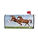 Produktbild prz0vprz0v Two Horses Frolic On The Plain Magnetic Mailbox Cover Standard Size 21 x 18 Inches Waterproof Canvas Mailbox Cover
