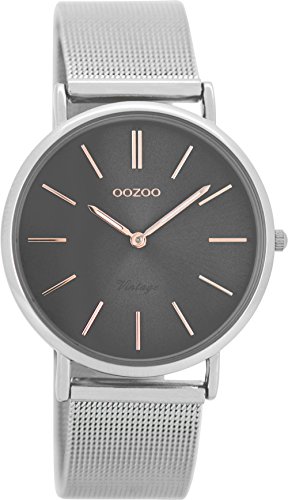 Oozoo Vintage Damenuhr Metallband 36 MM Silbergrau/Silberfarben C8145 Oozoo Vintage Damenuhr Metallband 36 MM Silbergrau/Silberfarben C8145