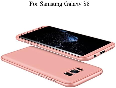 Samsung Galaxy S8 Case, uiano® 360 Degree Protection 3 in 1 Combination Anti-Scratch PC Ultra-thin Shockproof case cover for Samsung Galaxy S7 Edge--Rose Gold [Lifetime Warranty]