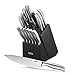 Produktbild Deik Profi Messerblock Messer Set, 16-TLG, Edelstahl Kochmesser Set mit Holzblock, Schwarz