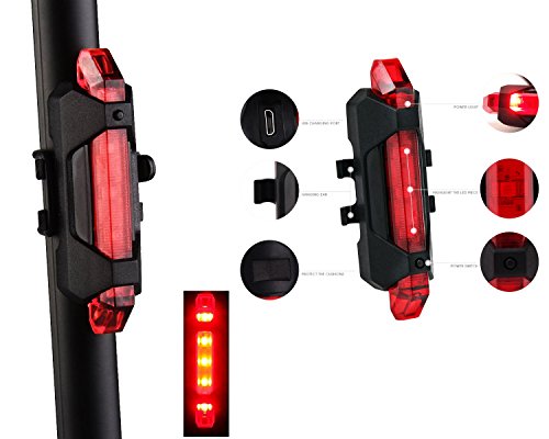 Jasonwell Superhelle, smarte, strapazierfähige Fahrradlampe aus Aluminiumlegierung, per USB aufladbar, LED-Fahrrad-Kopflampe, GRATIS per USB aufladbares RÜCKLICHT inklusive, 400 Lumen LED-Fahrradlicht - 5