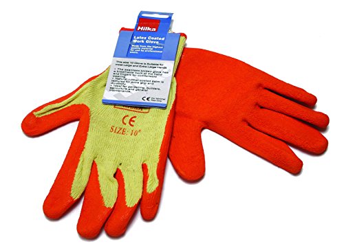 Hilka 75565510 Latex beschichtet ARBEITSHANDSCHUHE, orange