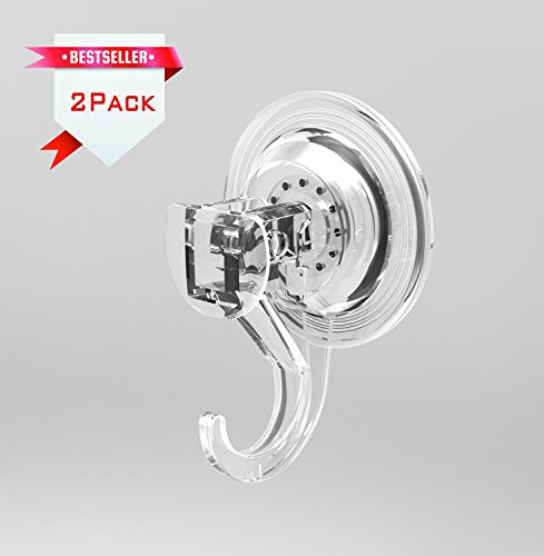 GlobaLink® durchsichtige stark sorgkräfte saugnapf [Aufhänger mit starker Saugkraft, hohe Tragfähigkeit] leichter, großer Wandhaken für Ihr Badzimmer, Küche usw. [2 pack]