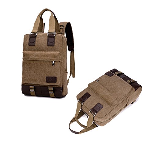HongyuTing Vintage Canvas Laptop (14 Zoll) Rucksack Spielraum Rucksack Schulrucksack Unisex Rucksack / Handtasche für Damen und Herren - 2
