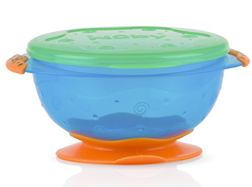 Nuby stapelbare Breischale mit Saugfuß und Deckel, 3 Stück, mehrfarbig - 2
