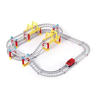 Takefuns DIY 3D Electric Rail Speed Car Train Model Track Racing Car Fun Assemble Toy Birthday Gift (75 PCS)