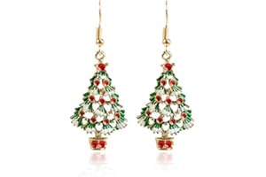 BSLVWG Decorazione di Natale, Donne Orecchini di Natale, Albero di Natale/pupazzo di neve/fiocco di neve Ornamenti Gioielli Regali per le Donne Festa