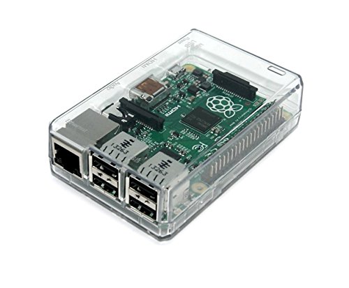 UTRO Halterungs-Gehäuse für Raspberry Pi 3 Modell B + Satz mit 2x Aluminium Wärmeableitblech, Raspberry Pi 3 Modell B NICHT inbegriffen (Clear) - 2