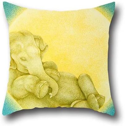 DGou Going art elephant Cotton my pillow green Dust Mite Resistant (Standard) Pillow Case 18*18