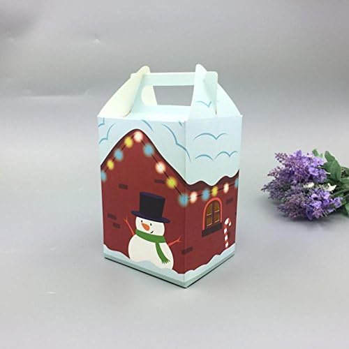 UKBIOLOGY 1PC Christmas supplies Portable Christmas Snowman Candy Box Party Cake Dessert Paper Packaging Box Box Gift Wrap Cute Candy Festival OPP bag