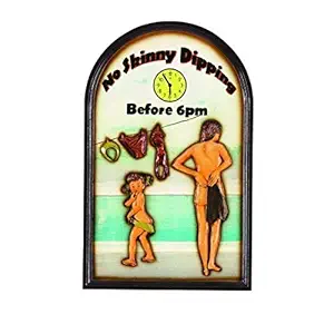 RAM Gameroom Products Outdoor Decor Sign, No Skinny Dipping - Before 6pm