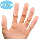 Bukihome 12 Pack Finger Protectors, Finger Cots, Finger Sleeves to Protect Fingertips, Hand Eczema, Finger Cracking, Finger Arthritis and More.