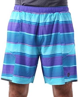 Garvirp Mans Fashion 2in1 Sport Shorts Training Bottoms with Pockets Indigo M