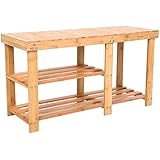 IKEA Holzbank "Molger" Bank mit Ablageboden - massive Birke - BxTxH