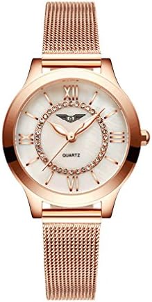 Women Watch Quartz Watch Ultra Thin Stainless Steel Bracelet Business Casual 30M Waterproof , E