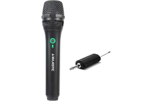 MAJESTIC MIC 601W – Microfono Wireless UHF con ricevitore ricaricabile, nero